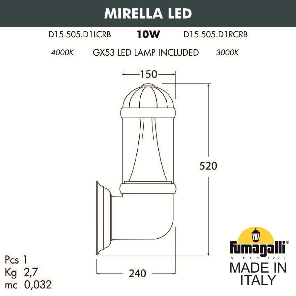 ���������� ������� ��������� FUMAGALLI MIRELLA  D15.505.000.VXD1L.CRB