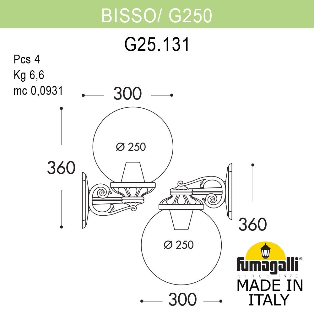 ���������� ������� ��������� FUMAGALLI BISSO/G250 G25.131.000.BZE27DN