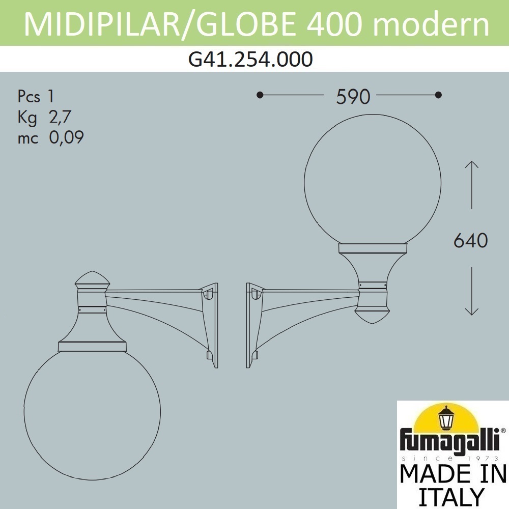 ���������� ������� ��������� FUMAGALLI MIDIPILAR/GLOBE 400 modern G41.254.000.LYE27