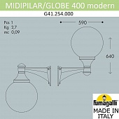 ���������� ������� ��������� FUMAGALLI MIDIPILAR/GLOBE 400 modern G41.254.000.LYE27